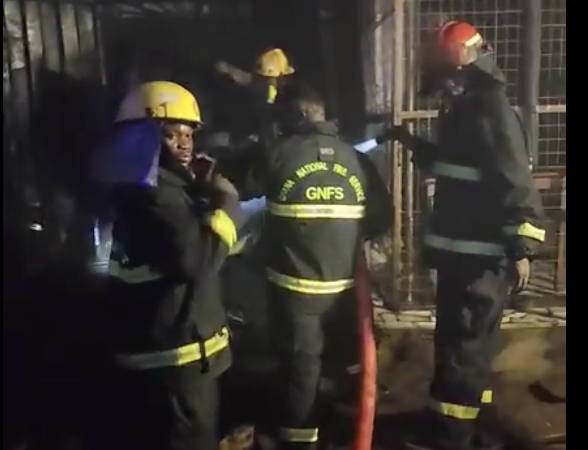 GNFS contains fire outbreak at Teshie Lekma Road near Lekma Hospital