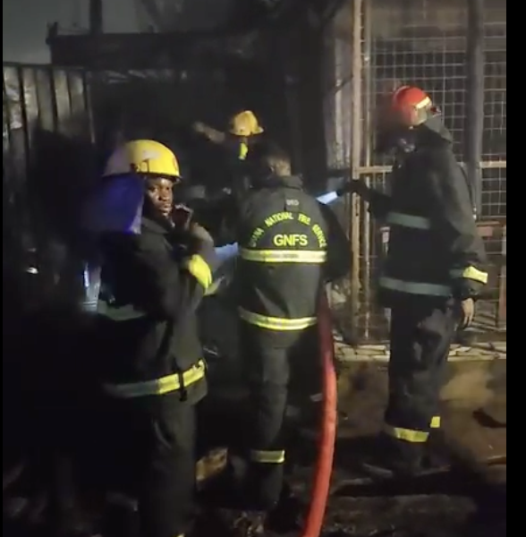 GNFS contains fire outbreak at Teshie Lekma Road near Lekma Hospital