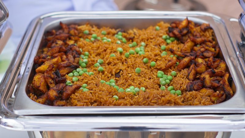 A plate of Ghana jollof rice
