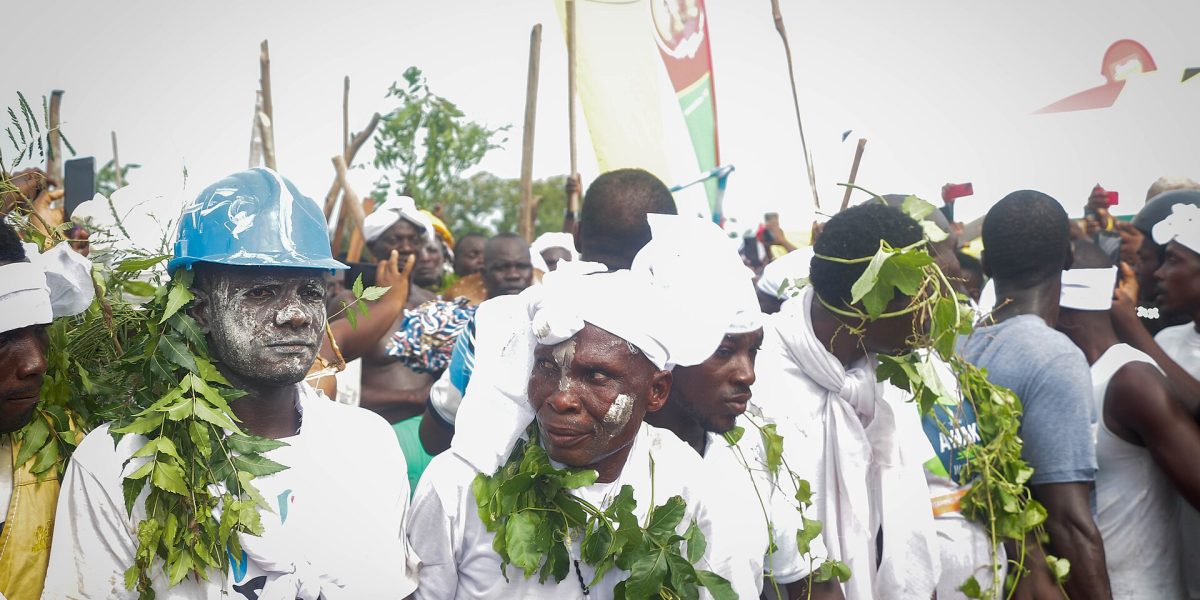 A group at the Aboakyer festival in Winneba