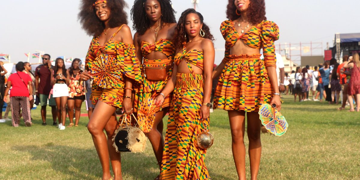 Women at the Afrochella festival in Accra