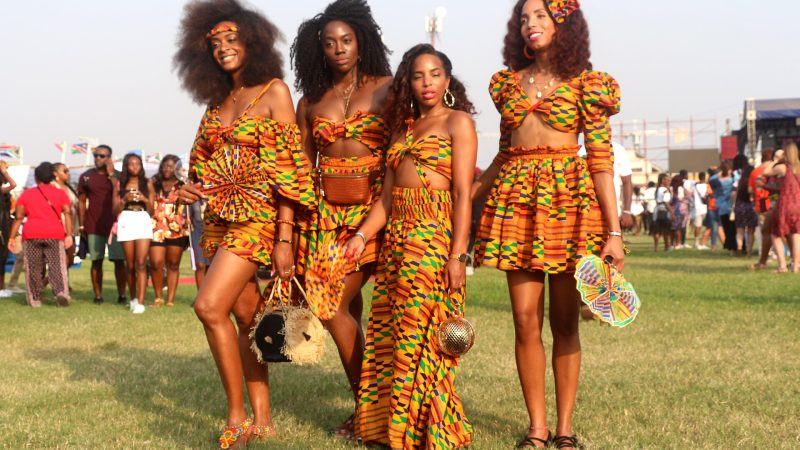 Women at the Afrochella festival in Accra