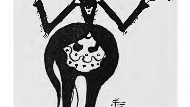An illustration from a collection of Anansi stories