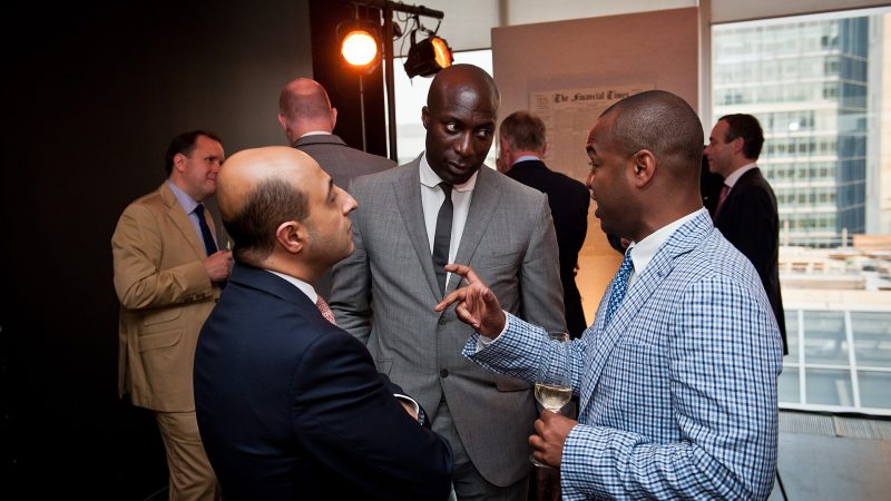Fashion designer Ozwald Boateng at a party in London