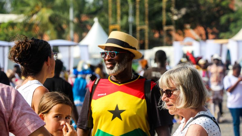 The flag of Ghana at the Taste of Ghana Festival 2023