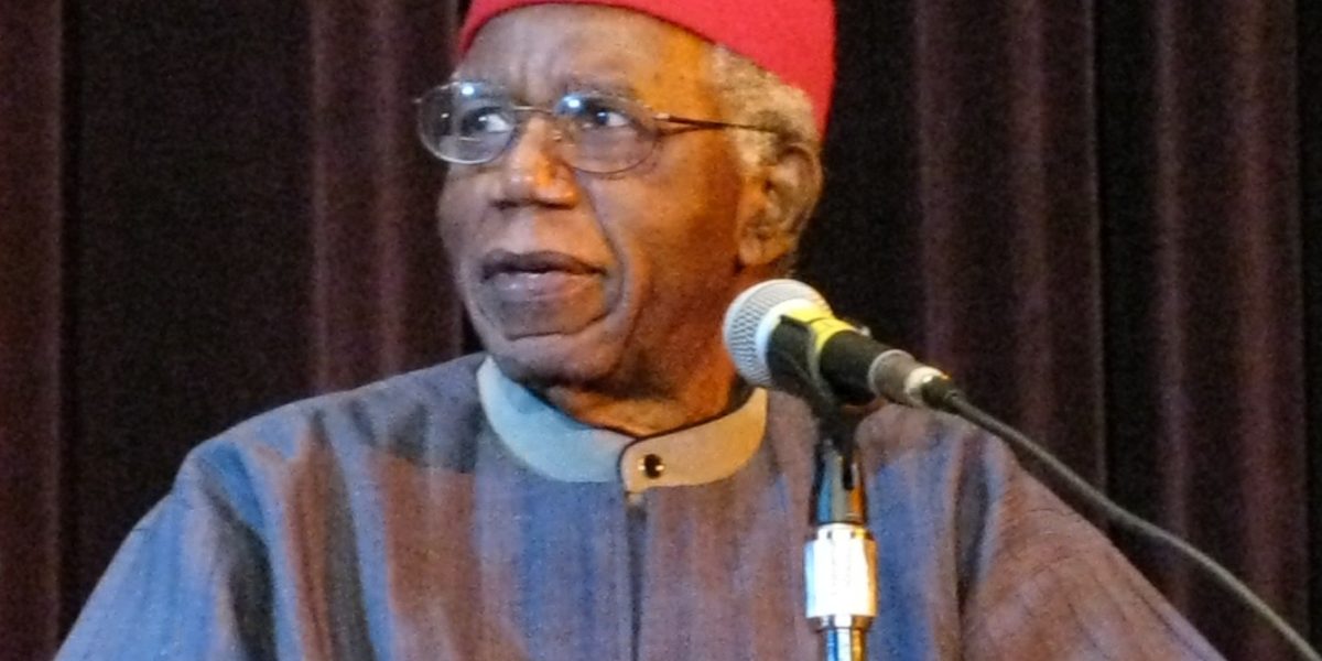 Chinua Achebe speaking in Buffalo, New York, in 2008